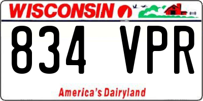 WI license plate 834VPR