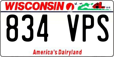 WI license plate 834VPS