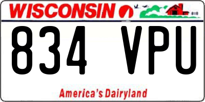WI license plate 834VPU