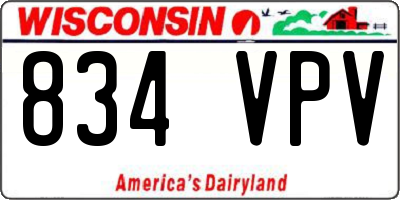 WI license plate 834VPV