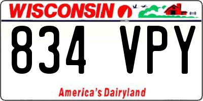 WI license plate 834VPY