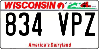 WI license plate 834VPZ