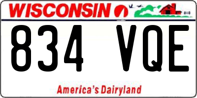 WI license plate 834VQE