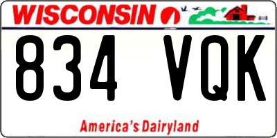 WI license plate 834VQK