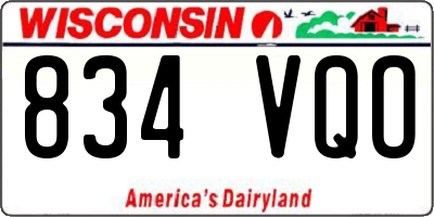 WI license plate 834VQO