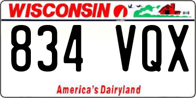 WI license plate 834VQX