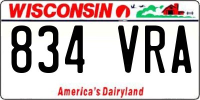 WI license plate 834VRA
