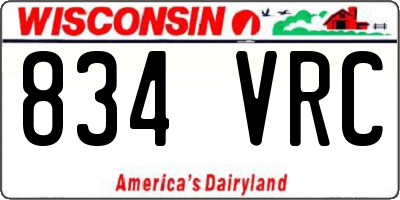 WI license plate 834VRC