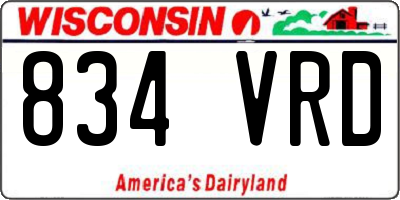 WI license plate 834VRD