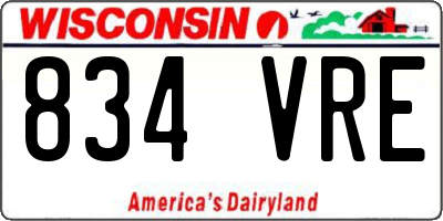 WI license plate 834VRE