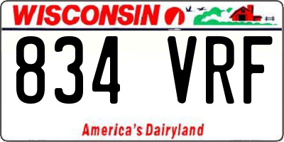 WI license plate 834VRF