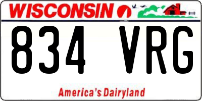 WI license plate 834VRG