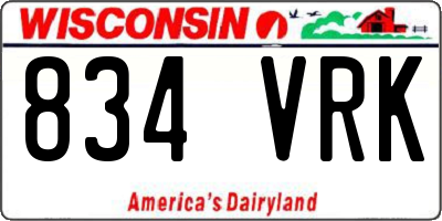 WI license plate 834VRK