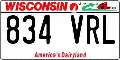 WI license plate 834VRL
