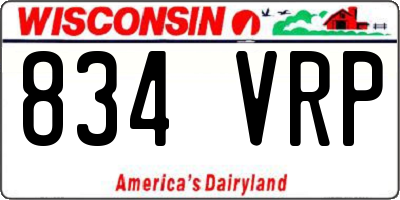 WI license plate 834VRP