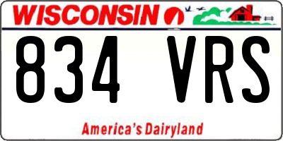 WI license plate 834VRS