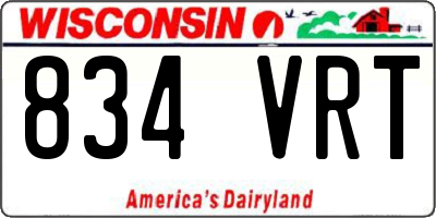 WI license plate 834VRT