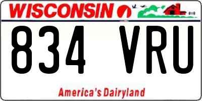 WI license plate 834VRU