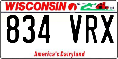 WI license plate 834VRX