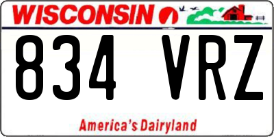 WI license plate 834VRZ