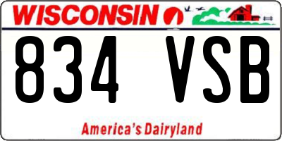 WI license plate 834VSB