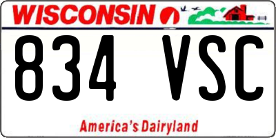 WI license plate 834VSC