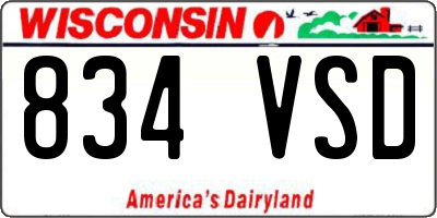 WI license plate 834VSD