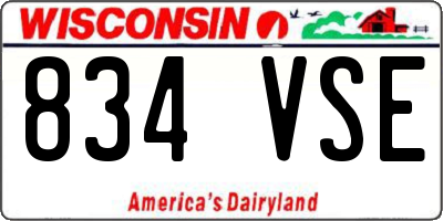 WI license plate 834VSE