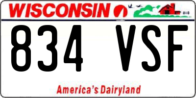 WI license plate 834VSF