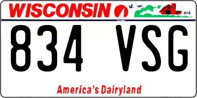 WI license plate 834VSG