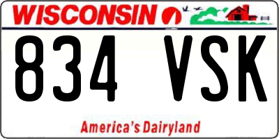 WI license plate 834VSK