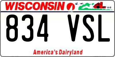WI license plate 834VSL