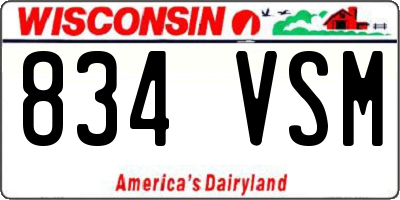WI license plate 834VSM