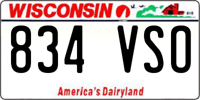 WI license plate 834VSO