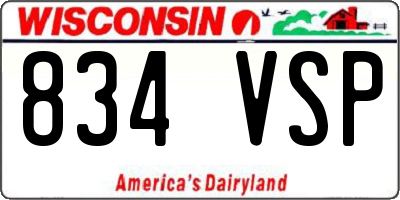 WI license plate 834VSP