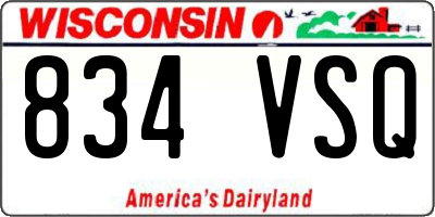 WI license plate 834VSQ