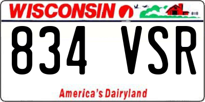 WI license plate 834VSR