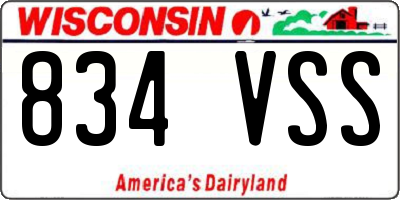 WI license plate 834VSS