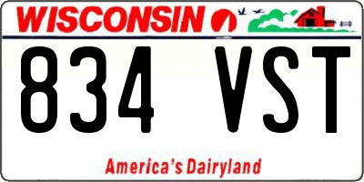 WI license plate 834VST