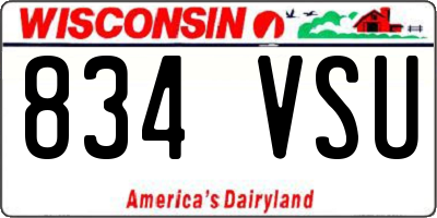 WI license plate 834VSU