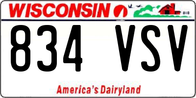 WI license plate 834VSV
