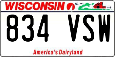 WI license plate 834VSW