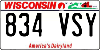 WI license plate 834VSY