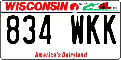 WI license plate 834WKK