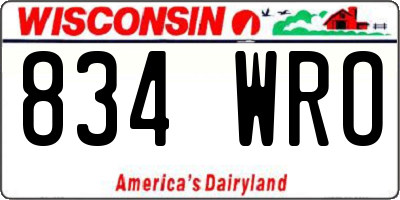 WI license plate 834WRO