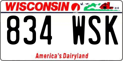 WI license plate 834WSK