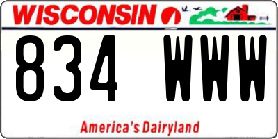WI license plate 834WWW