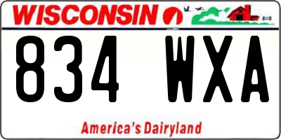 WI license plate 834WXA