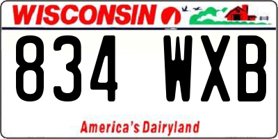 WI license plate 834WXB
