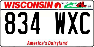 WI license plate 834WXC